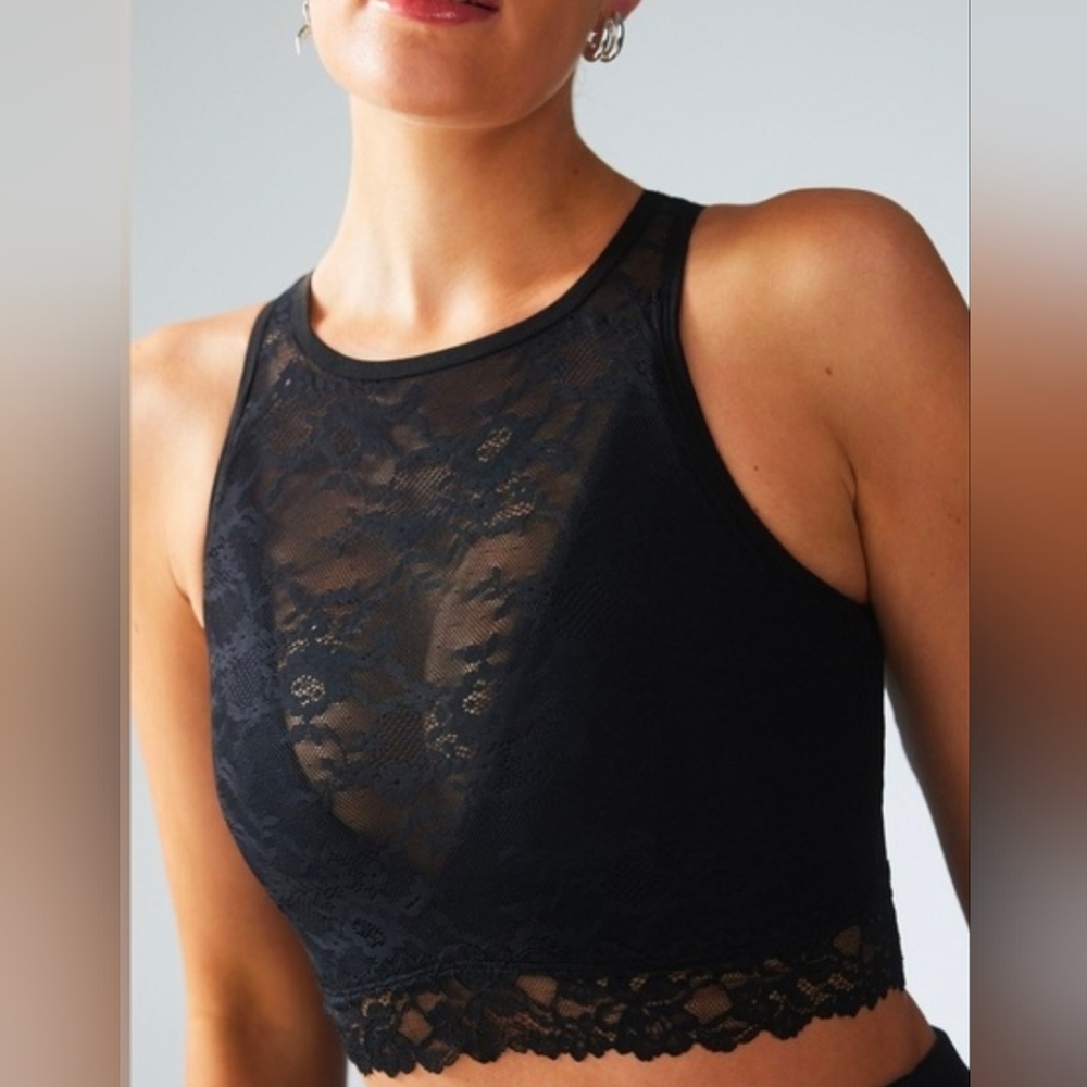 Super Sexy Fenty Savage X Beauty Midnight Lace Crop Top Sports Bra
